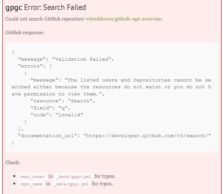 gpgc Error: Search Failed